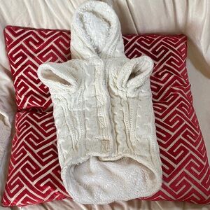 Knit Faux Fur Lined Hooded Doggie Warm Heavy Jacket